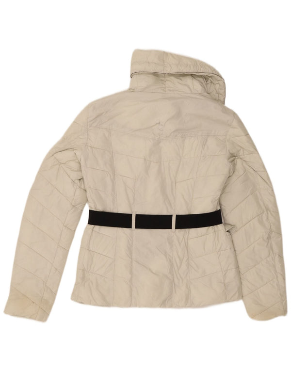 Guess Damen Wattierte Jacke UK 12 Medium Off White Polyamid