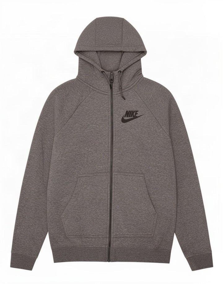 Nike Herren-Kapuzenpullover mit Reißverschluss, mittelgraue Baumwolle