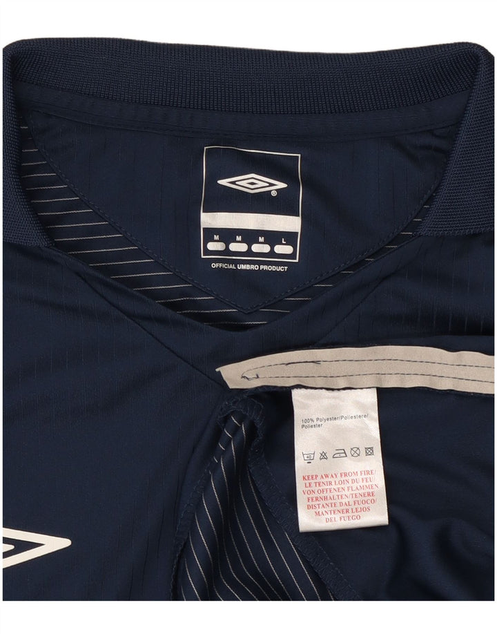 Umbro Herren-Oberteil, langärmelig, mittelblau, gestreift, Polyester
