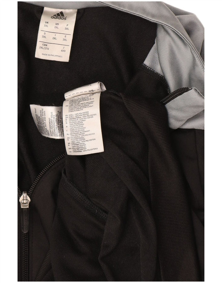 Adidas Herren Trainingsanzug Top Jacke 2XL Schwarz Colourblock Polyester