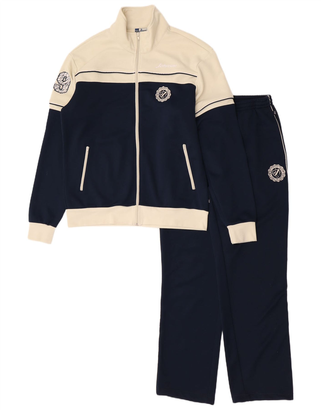 Oasis Herren-Trainingsanzug mit Grafik, XL, Marineblau, Farbblock-Polyester