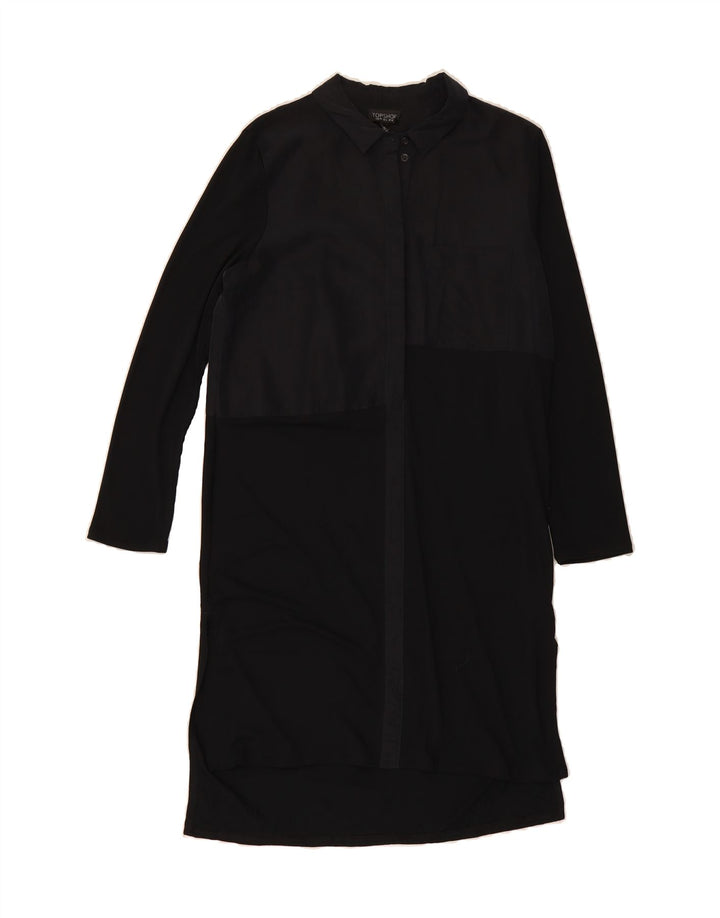 TOPSHOP Womens Shirt Dress UK 12 Medium Black Modal Vintage Topshop and Second-Hand Topshop from Messina Hembry 