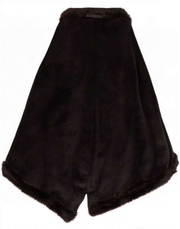 Vintage Damen Poncho-Mantel UK 10 Small Black Acrylic