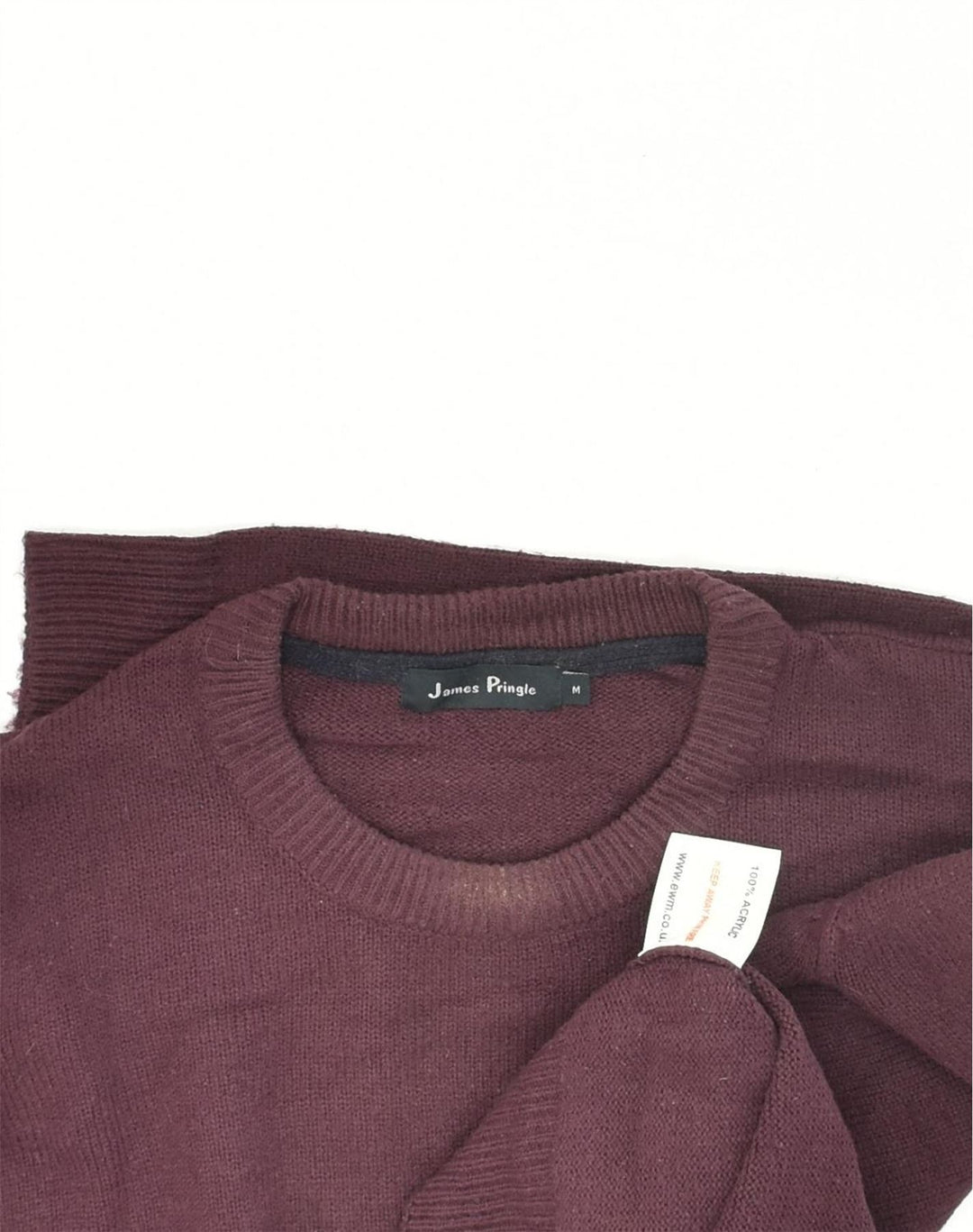 JAMES PRINGLE Mens Sweatshirt Jumper Medium Burgundy Acrylic | Vintage James Pringle | Thrift | Second-Hand James Pringle | Used Clothing | Messina Hembry 