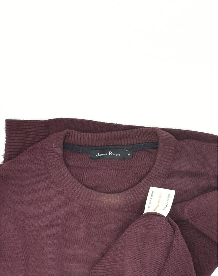 JAMES PRINGLE Mens Sweatshirt Jumper Medium Burgundy Acrylic | Vintage James Pringle | Thrift | Second-Hand James Pringle | Used Clothing | Messina Hembry 