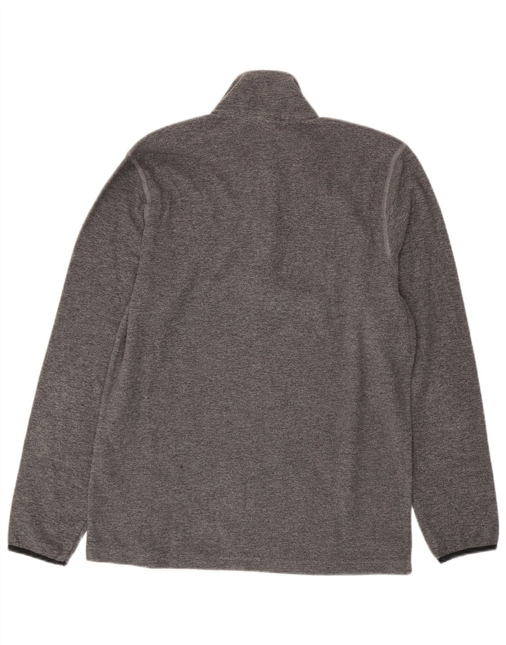 CHAMPION Herren-Fleecepullover mit Reißverschluss am Hals, mittelgrau meliertes Polyester