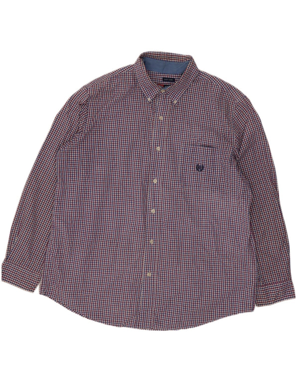 Chaps Herrenhemd XL, blaue Gingham-Baumwolle