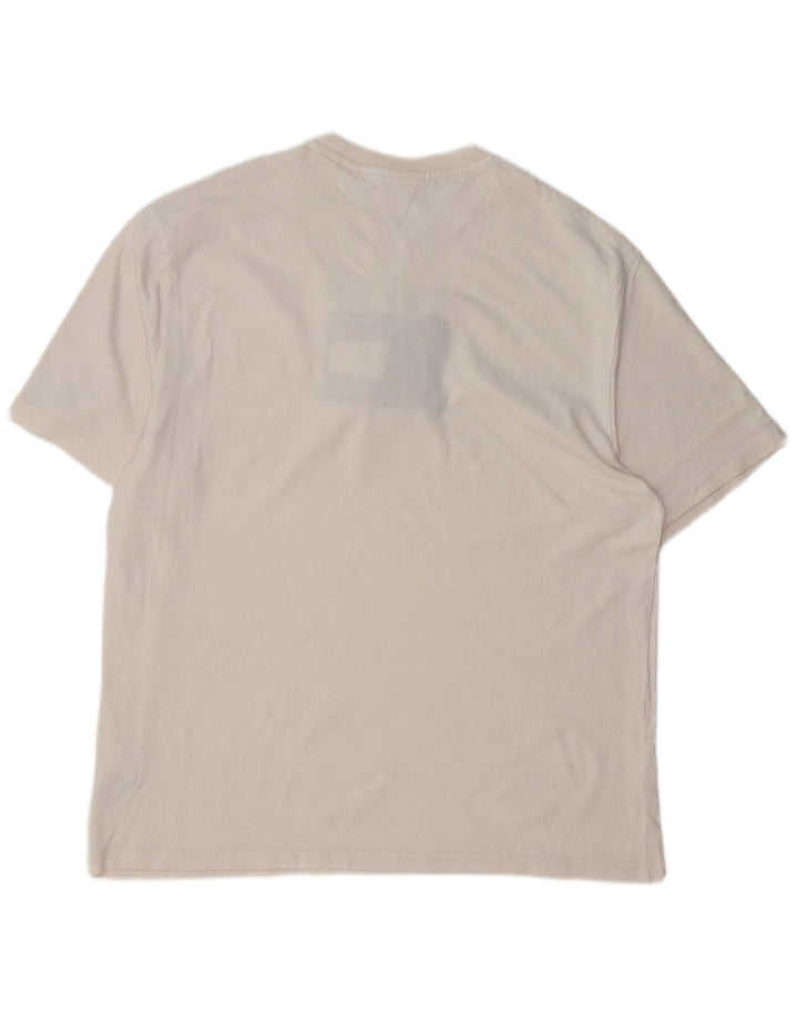 TOMMY HILFIGER Herren Grafik T-Shirt Top Small Weiße Baumwolle