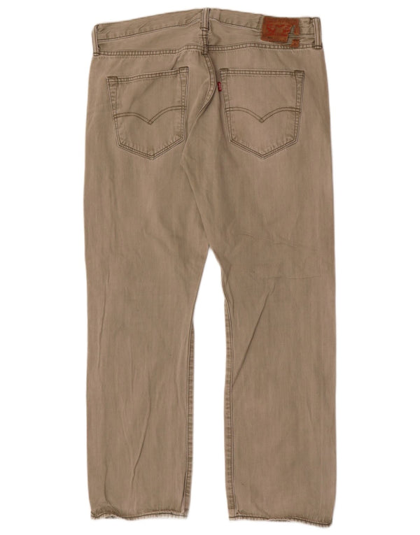 Levi's Mens 501 Straight Casual Trousers W36 L30 Khaki Cotton