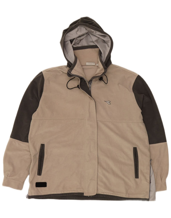 DIADORA Übergroße Trainingsjacke für Damen, UK 14, Mittelbeige