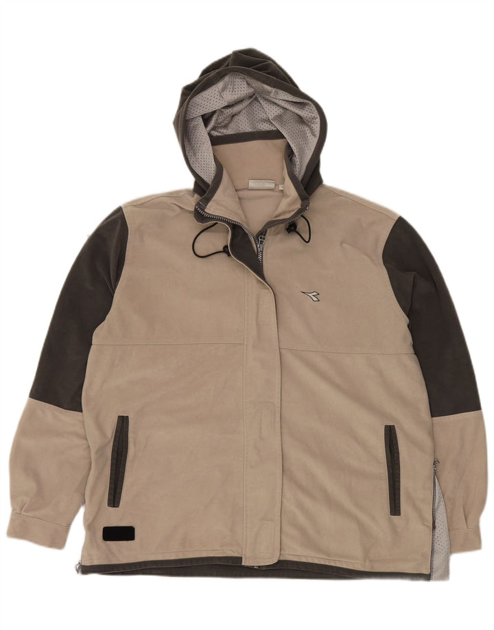 DIADORA Übergroße Trainingsjacke für Damen, UK 14, Mittelbeige