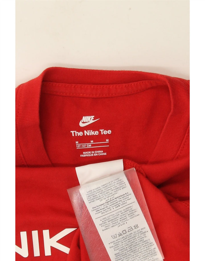 NIKE Grafik-T-Shirt für Jungen, 10–11 Jahre, mittelrote Baumwolle