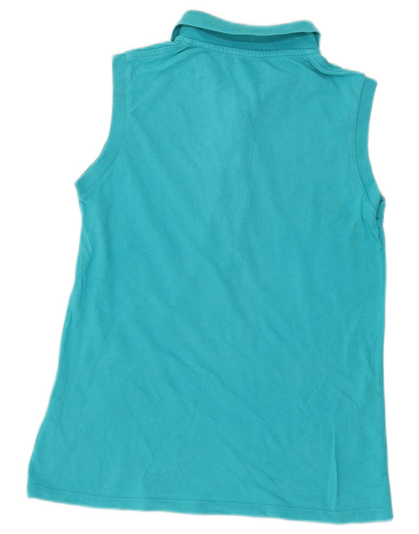 Ärmelloses Damen-Poloshirt von Kappa UK 12 aus mitteltürkisfarbener Baumwolle