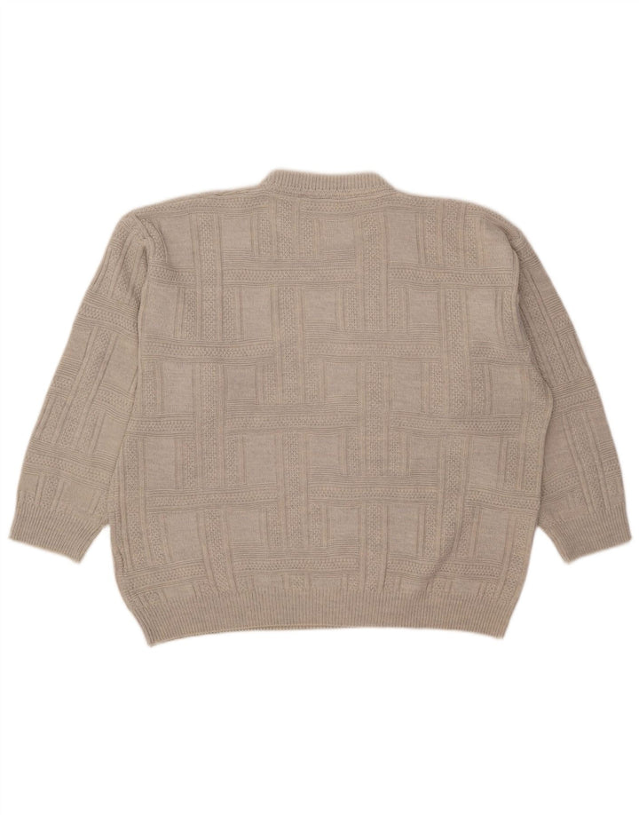 Nick Taylor Herren-Pullover mit Rundhalsausschnitt, XL, graues Acryl