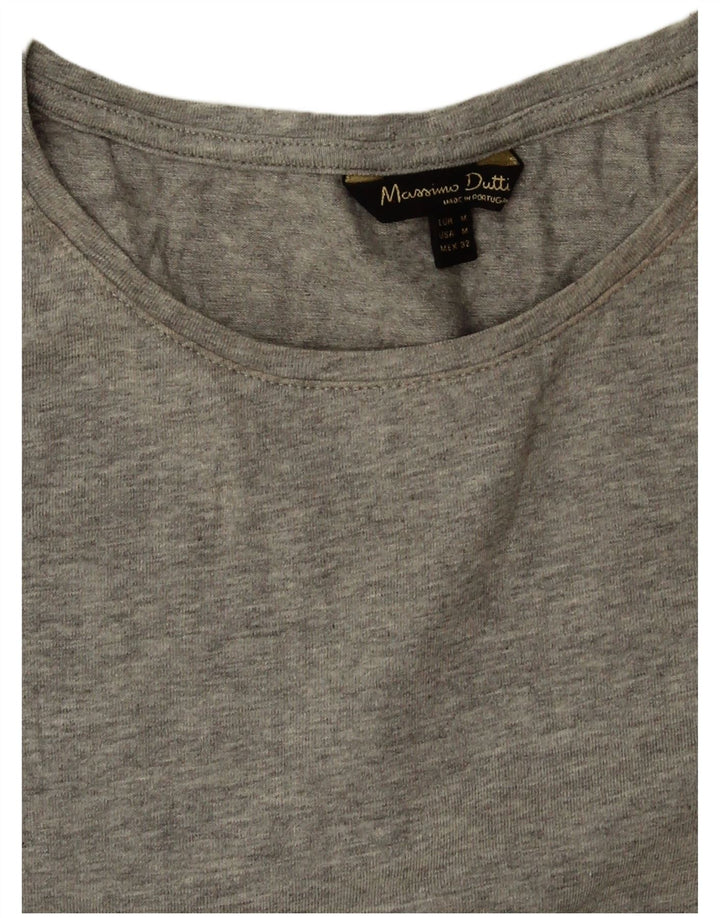 Massimo Dutti Damen T-Shirt Top UK 12 Mittelgrau