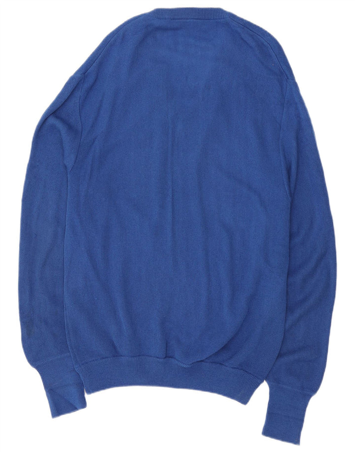 Lacoste Herren-Pullover mit V-Ausschnitt, mittelblaues Acryl