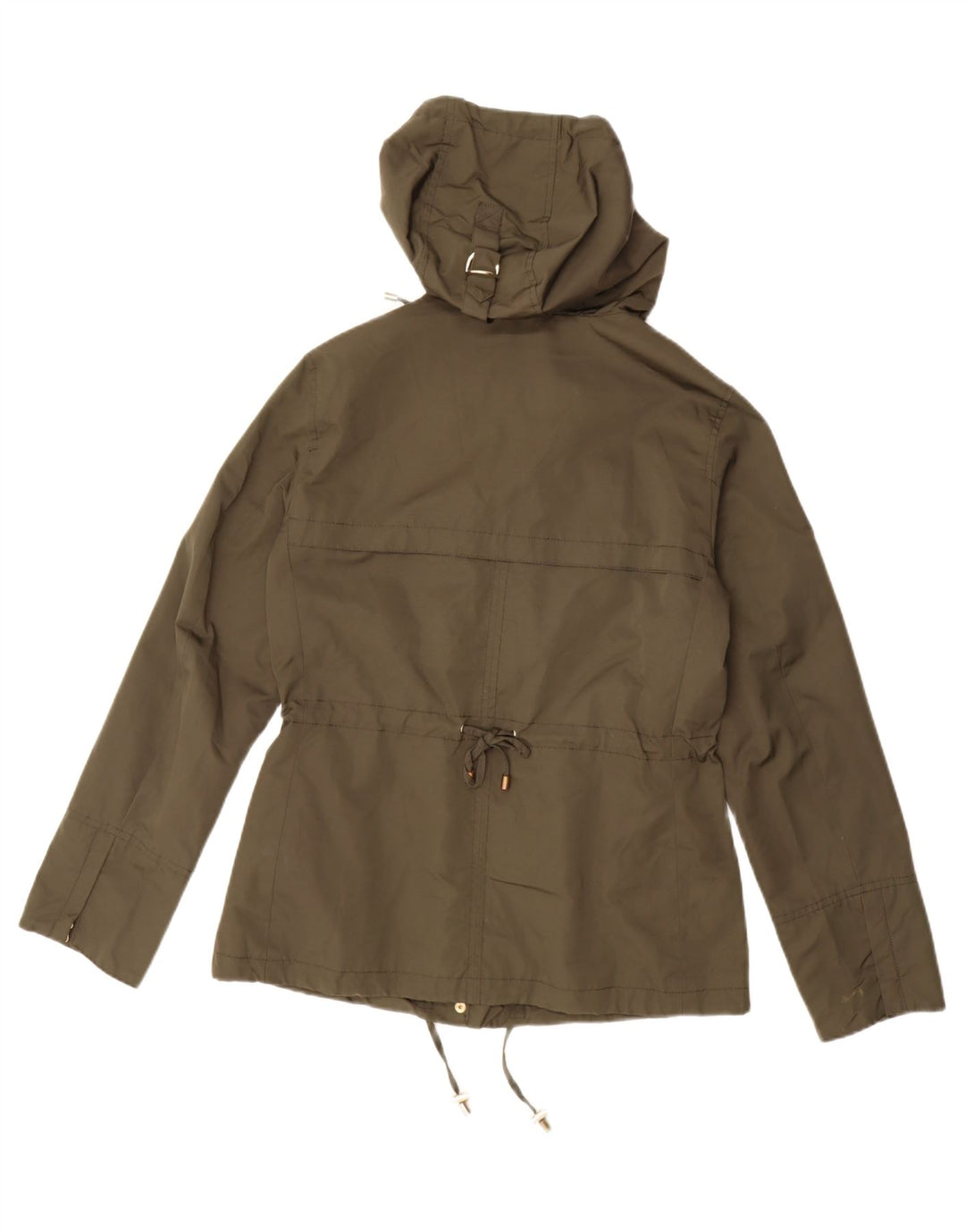 MASSIMO DUTTI Damen-Parkajacke mit Kapuze, UK 16, Größe L, Grün, Polyester