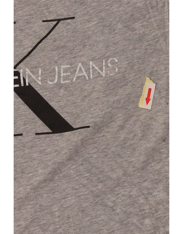 Calvin Klein Damen Grafik T-Shirt Top UK 18 XL Grau Baumwolle