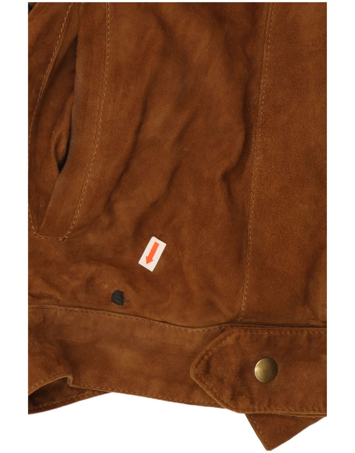 Vintage Herren Wildlederjacke IT 48 Mittelbraun