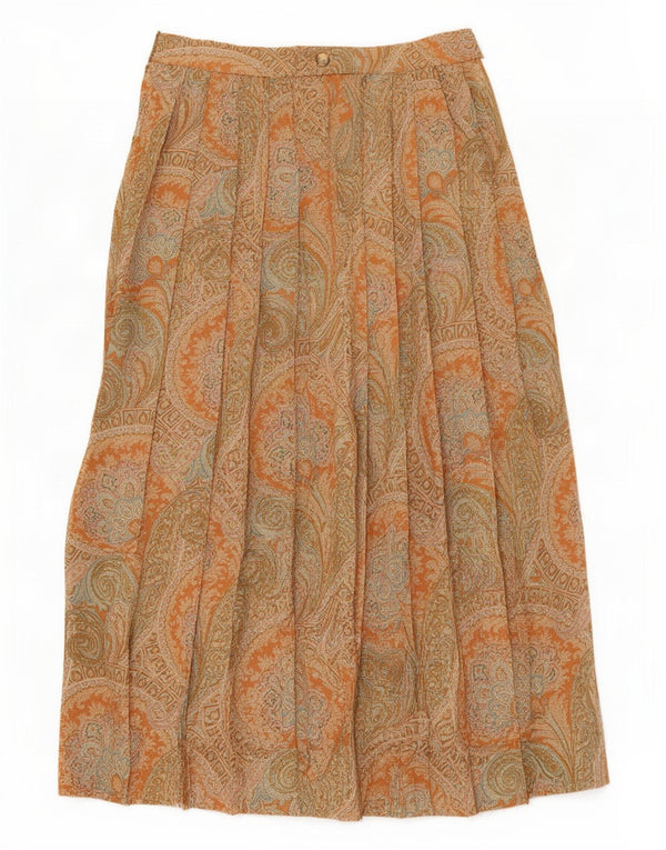 Marella Womens Knife Faltenrock UK 16 Large W30 Braune Paisley-Wolle