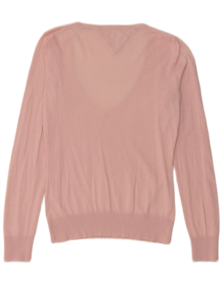 Tommy Hilfiger Damen-Pullover mit V-Ausschnitt, Gr. 12, Mittelrosa