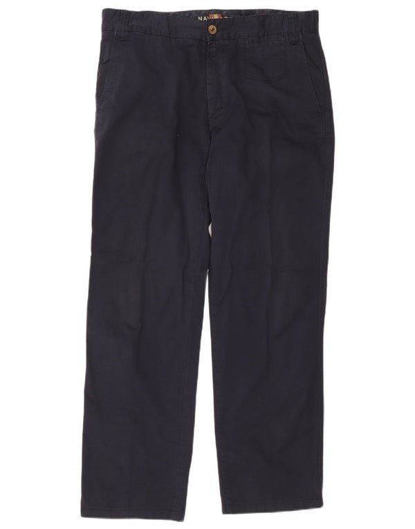 Navigare Herren gerade Chinohose IT 52 XL W36 L30 Marineblau Baumwolle