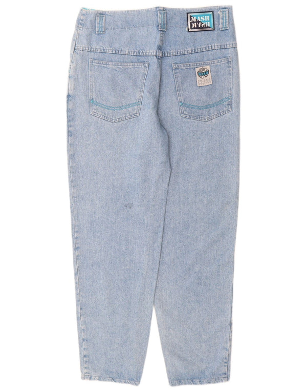 Mash Damen Tapered Jeans IT 46 Large W30 L30 Blaue Baumwolle