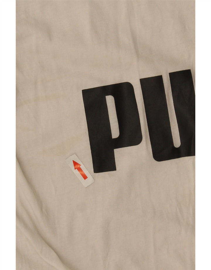 Puma Herren-T-Shirt mit Grafik, groß, aus weißer Baumwolle