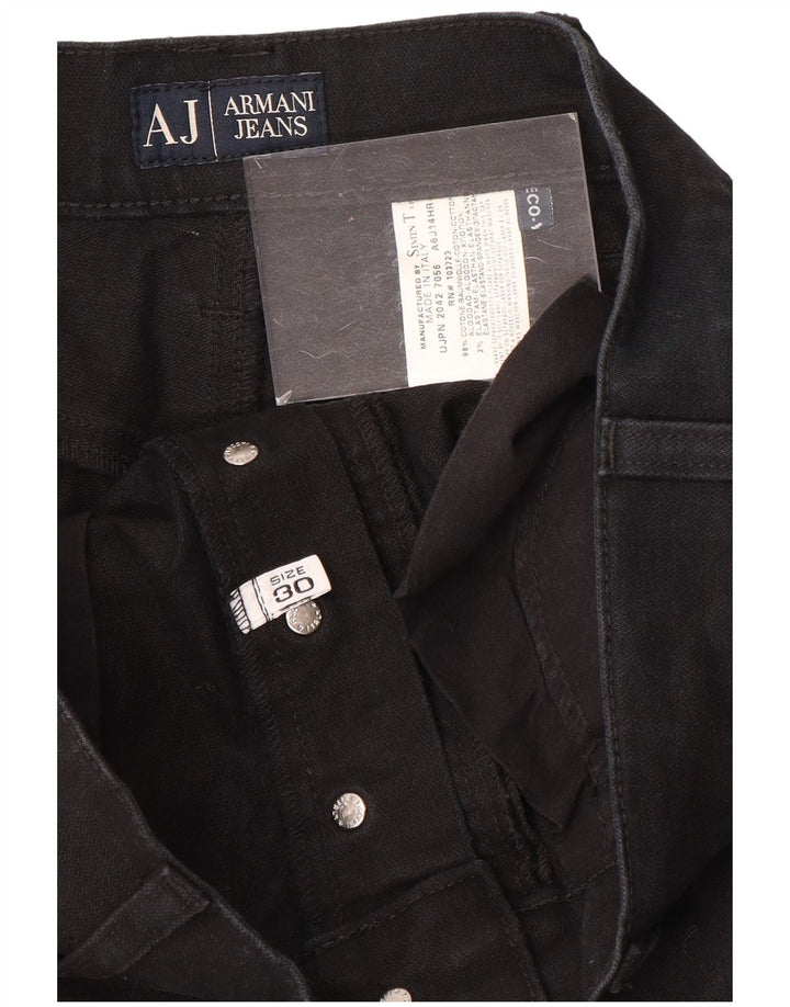 ARMANI Herren Straight Jeans W30 L30 Schwarze Baumwolle