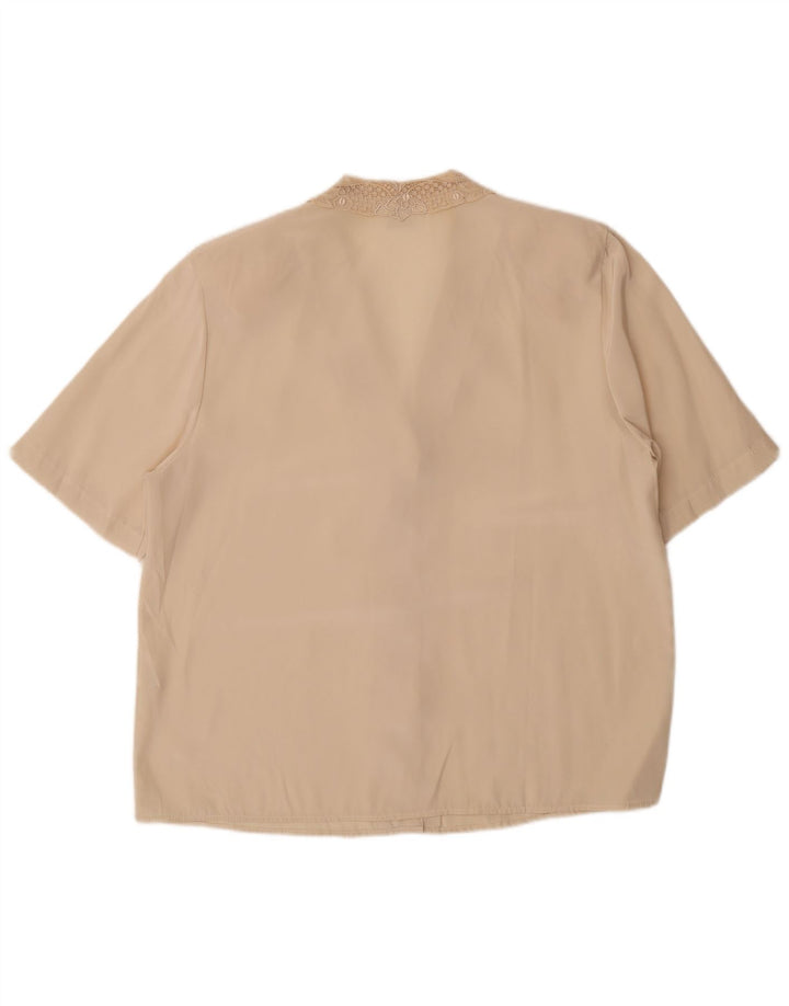 PRIMAVERA FIRENZE Damen Kurzarm-Hemdbluse UK 18 XL Beige