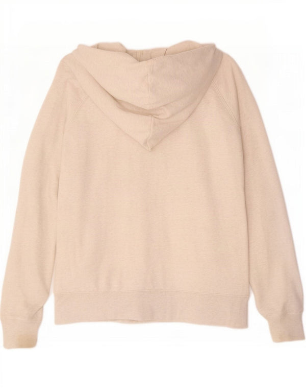 Gap Damen-Kapuzenpullover mit grafischem Reißverschluss, UK 16, Größe L, beige gefleckte Baumwolle