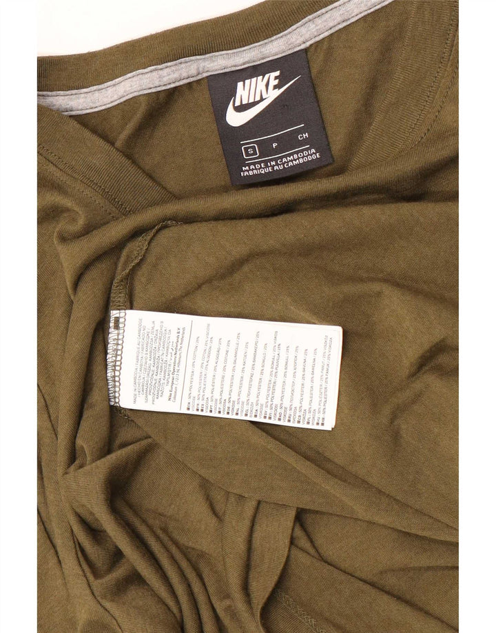 Nike Womens Graphic T-Shirt Top UK 10 Small Khaki Polyester