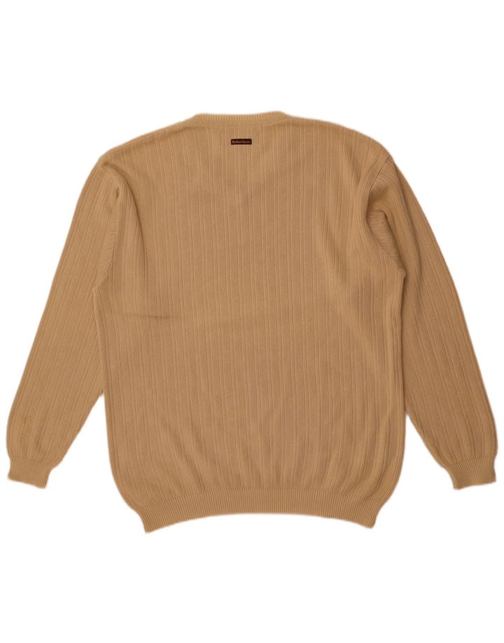 Marlboro Classics Herren-Pullover mit V-Ausschnitt, XL, beige Baumwolle