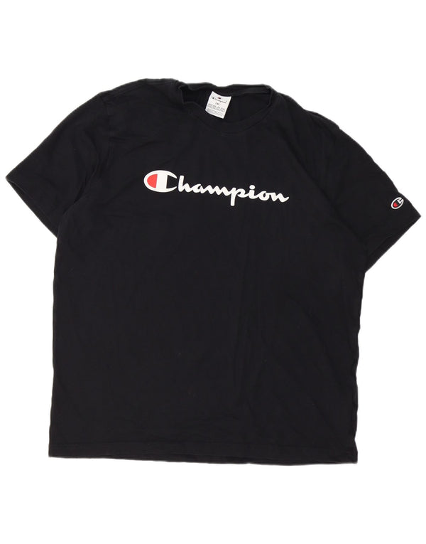 Champion Herren Grafik T-Shirt Top 2XL Schwarz Baumwolle
