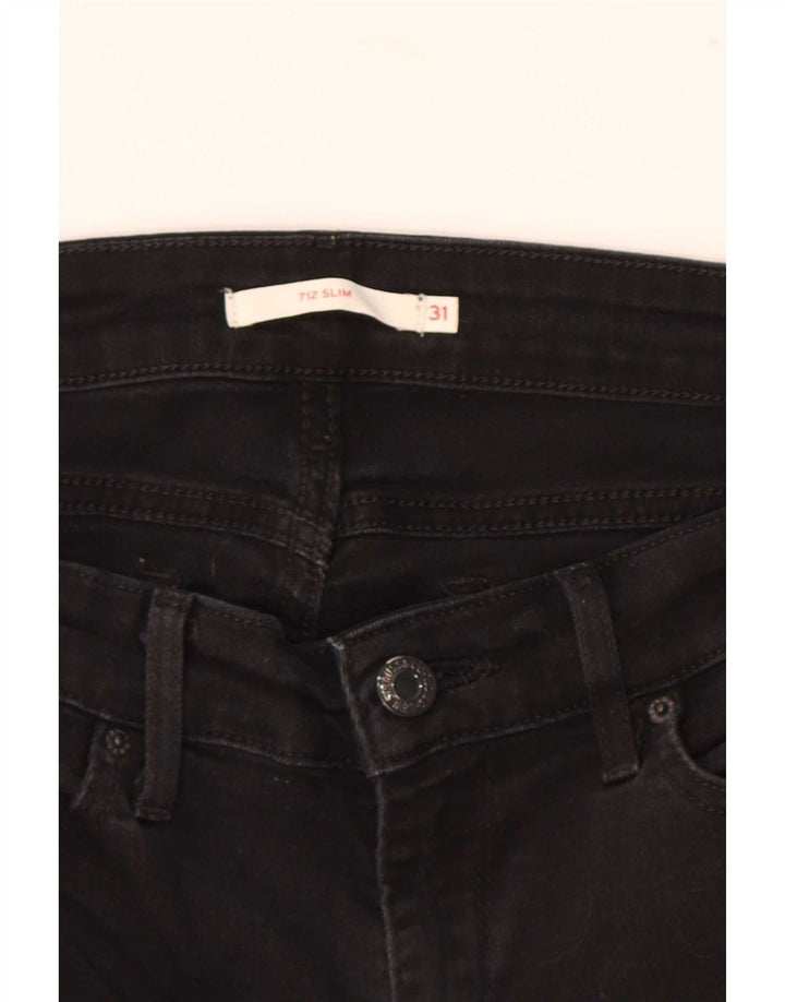 Levi's Damen 712 Slim Jeans W31 L30 Schwarze Baumwolle