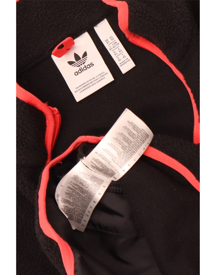 Adidas Damen Übergroße Fleecejacke UK 6 XS Schwarz Polyester