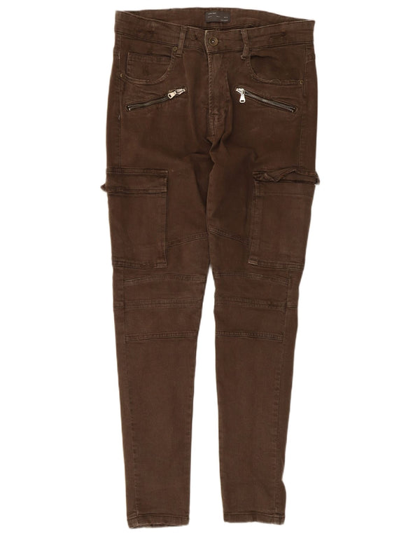 Zara Herren Slim Cargohose EU 44 Large W34 L29 Khaki