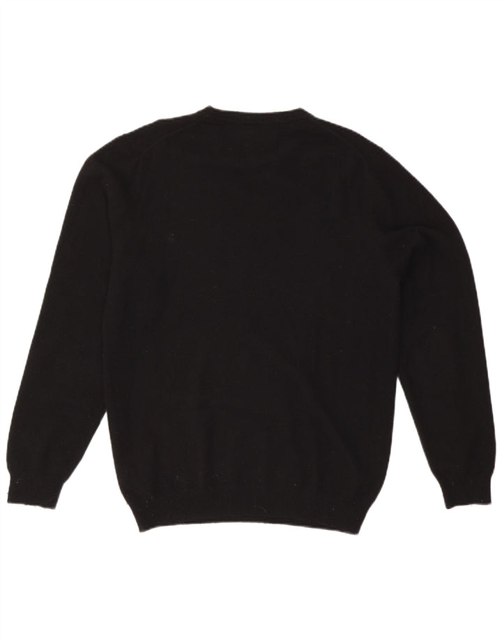 Zara Herren-Pullover mit Rundhalsausschnitt, groß, schwarzer Kaschmir