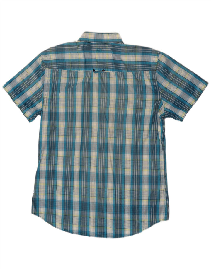 Lee Herren-Kurzarmhemd XL, blau kariert, Baumwolle