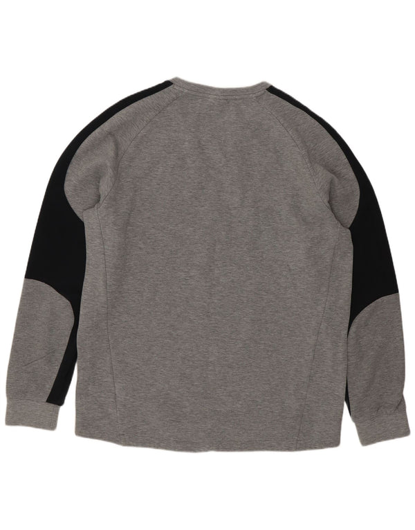 Puma Herren-Oberteil, langärmelig, groß, Grau, Colourblock-Baumwolle