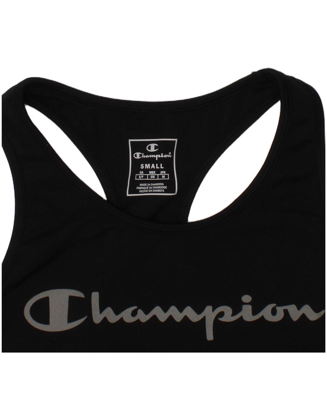 Champion Damen Sport-BH mit Grafik, Größe S, Schwarz, Sport