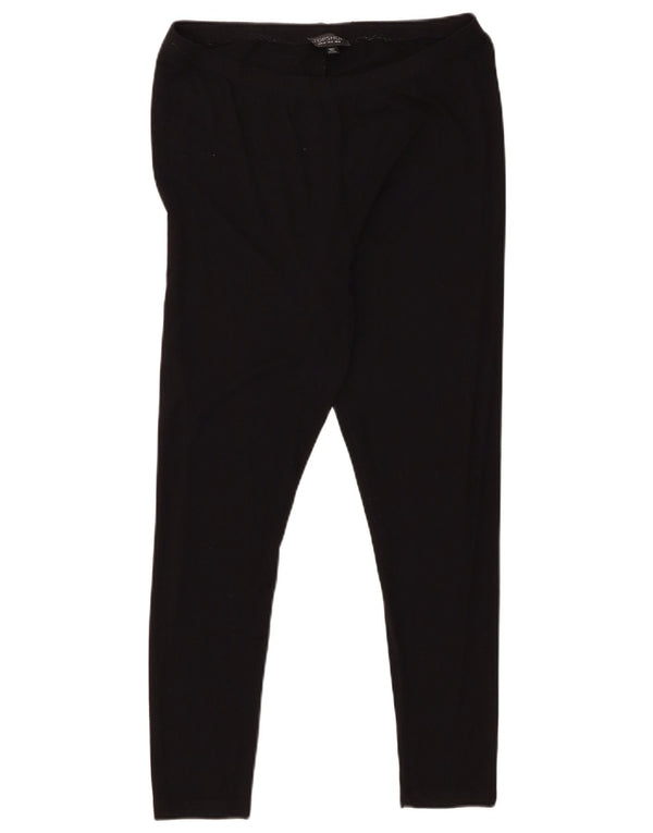 Topshop Damen Crop Leggings UK 16 Large Schwarz Viskose