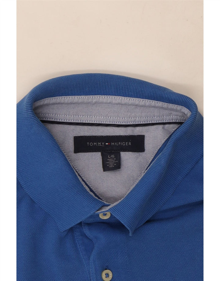Tommy Hilfiger Herren-Poloshirt, große blaue Baumwolle