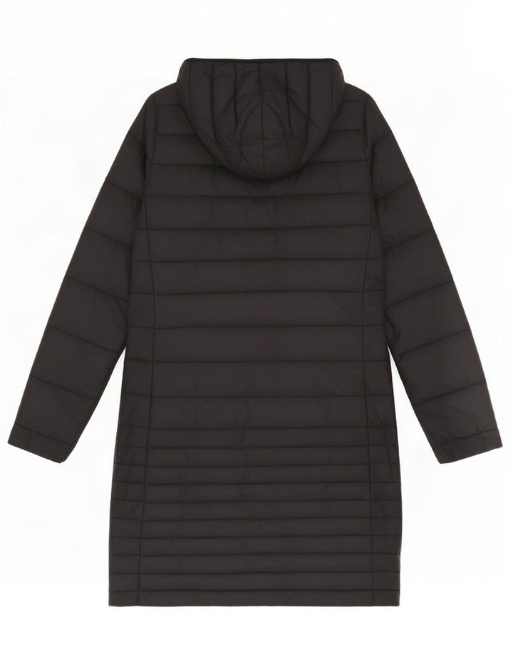 Puffa Wattierter Damenmantel mit Kapuze, UK 8, Small, schwarzes Nylon
