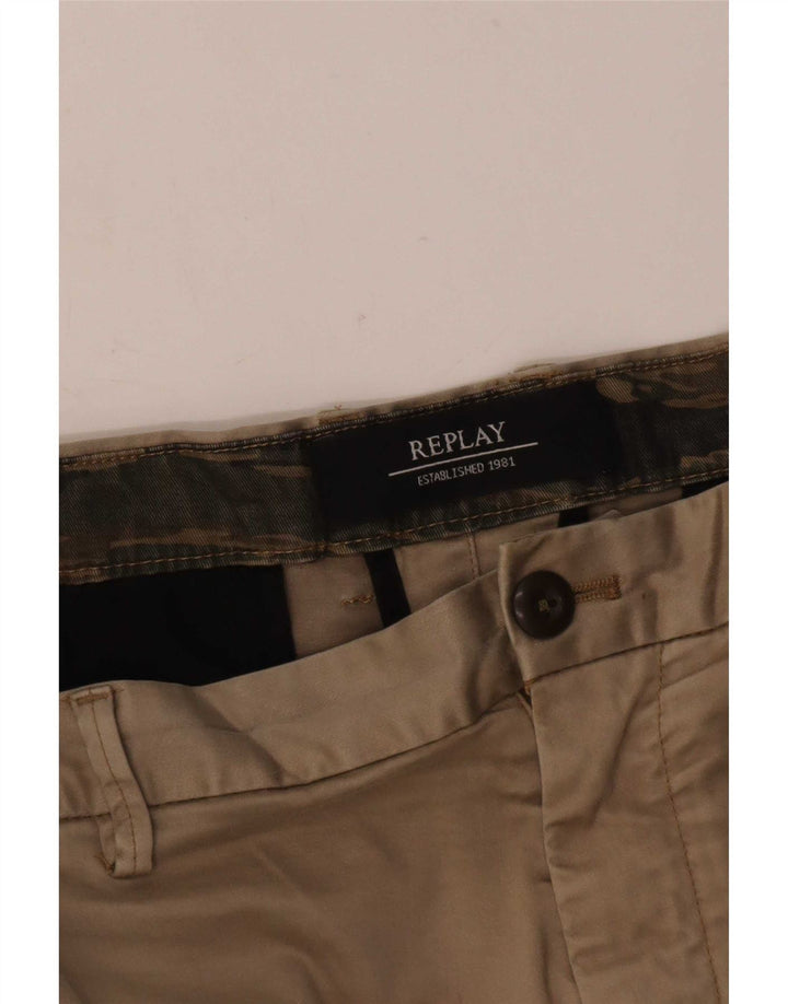 Replay Herren-Chinoshorts, Größe L, W36, Beige