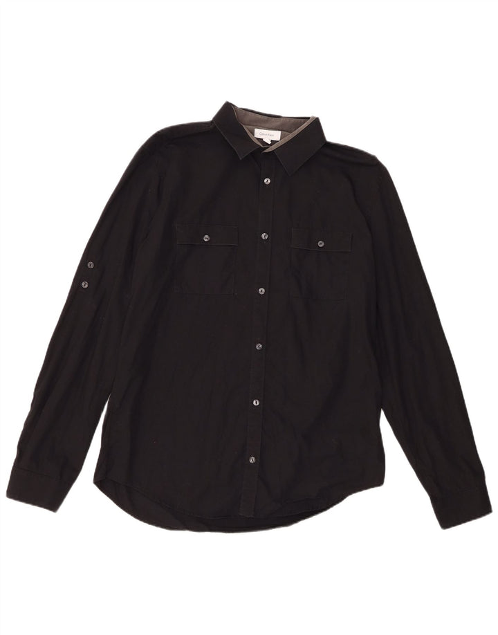 Calvin Klein Herrenhemd Mittelschwarze Baumwolle