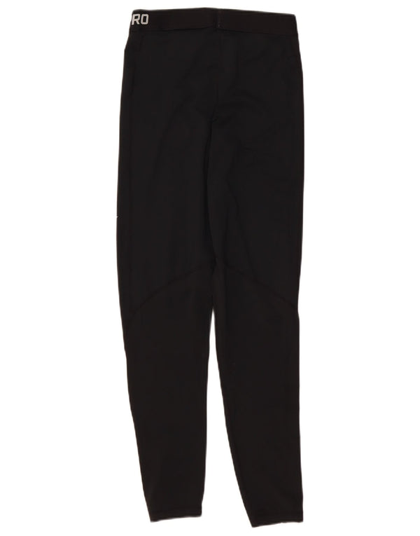 Nike Damen Dri Fit Graphic Leggings UK 12 Mittelschwarzes Polyester