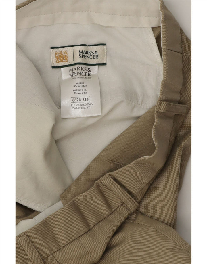 MARKS & SPENCER Herren-Anzughose mit Pegged-Anzug, W36 L31, beige Baumwolle
