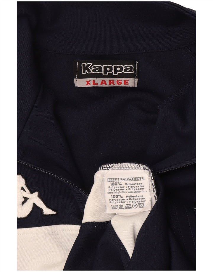 KAPPA Herren-Sweatshirt mit Reißverschluss am Hals, XL, Marineblau, Farbblock-Polyester