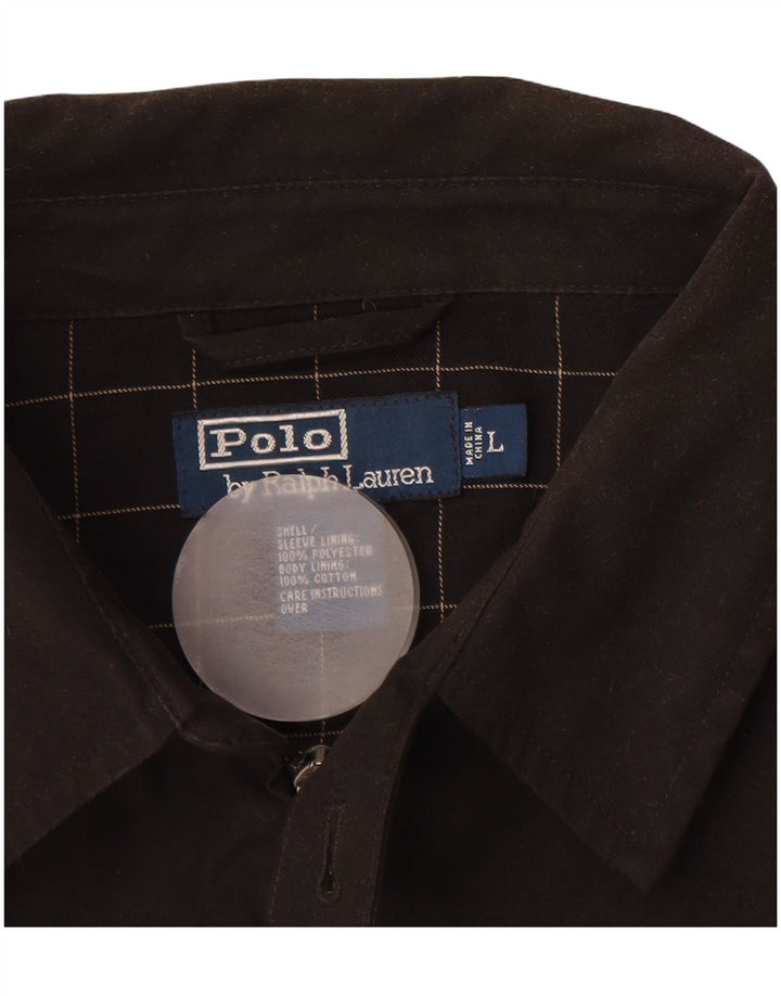 POLO RALPH LAUREN Herren Bomberjacke UK 40 Große schwarze Baumwolle